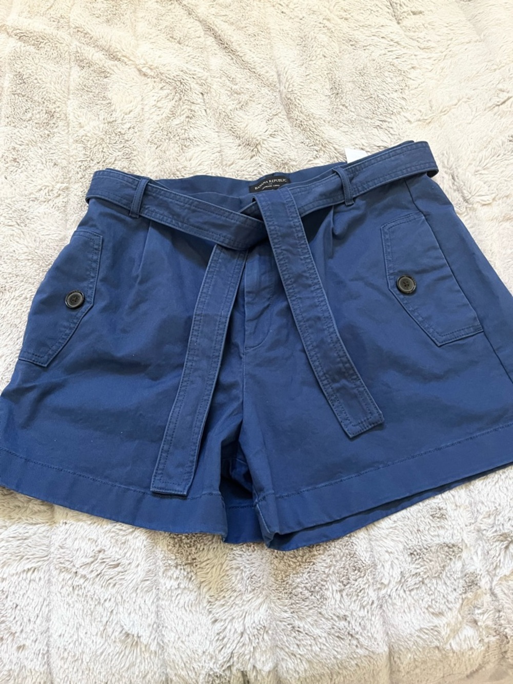 Banana Republic Navy Belted Utility Bermuda Shorts